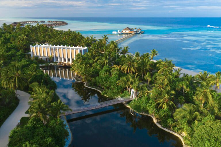 Aerial Resort Lake Bridge